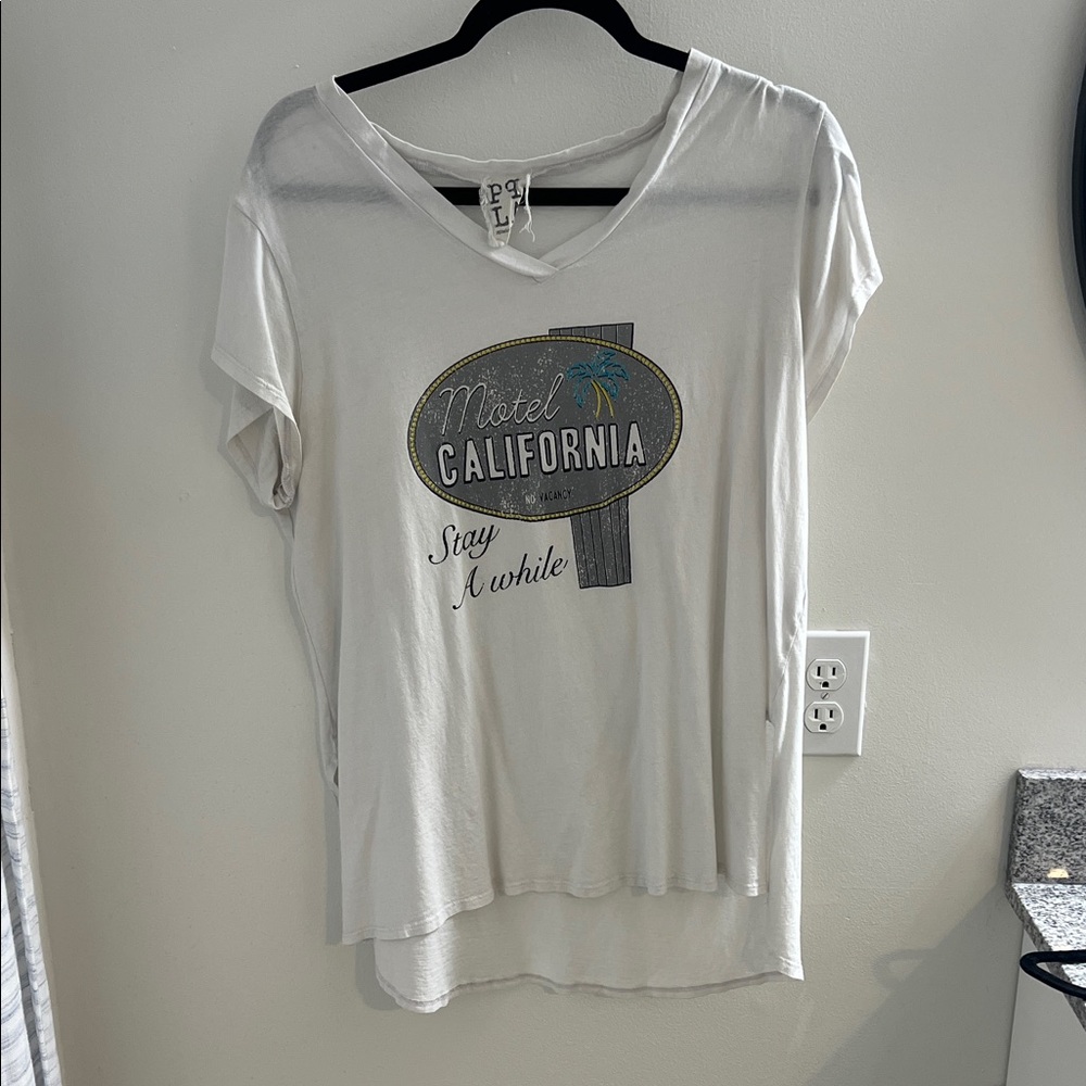 PPLA White Graphic Tee with California Print
